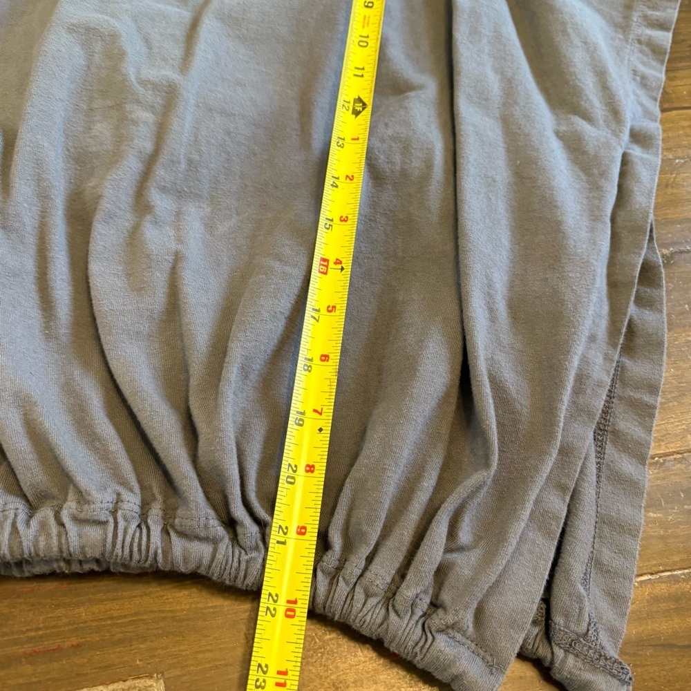 Anthropologie Teagan Oversized Top Gray Boxy Side Tie Tee Small Cotton Eri + Ali - Picture 7 of 8